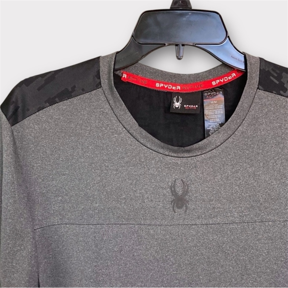 Spyder Men’s Tee Shirt Gray Medium Short Sleeve Crewneck EUC - Picture 4 of 10